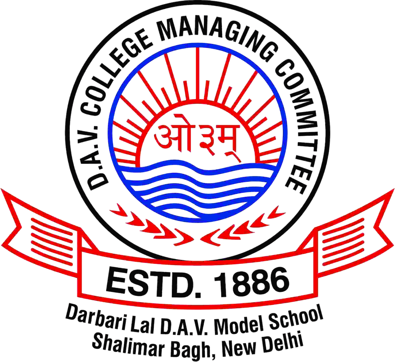 Darbari Lal DAV Model School logo