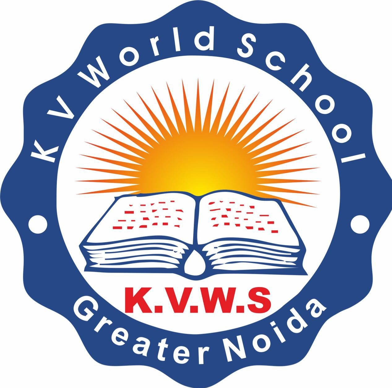 K V World School logo